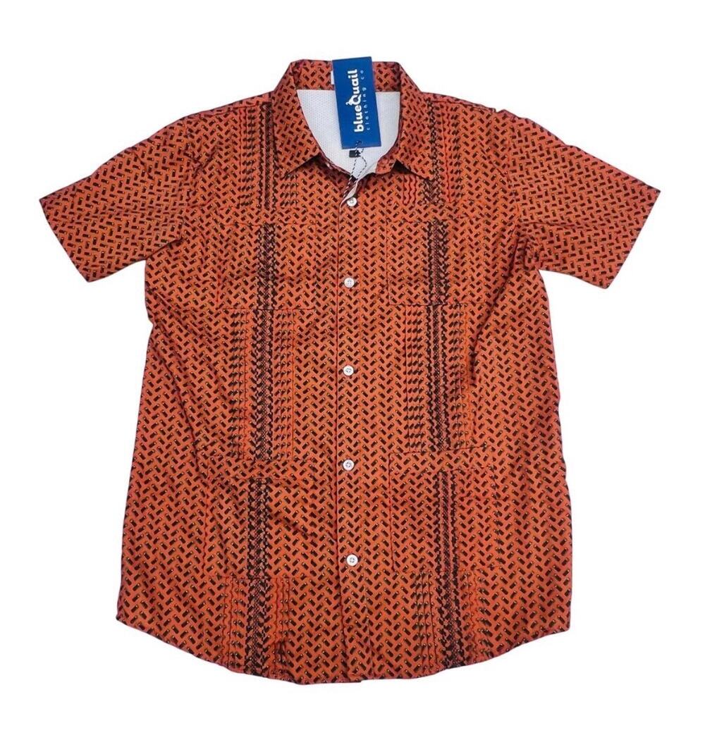 NWT Blue Quail Size 12 Shotgun Shells Guayabera in Orange